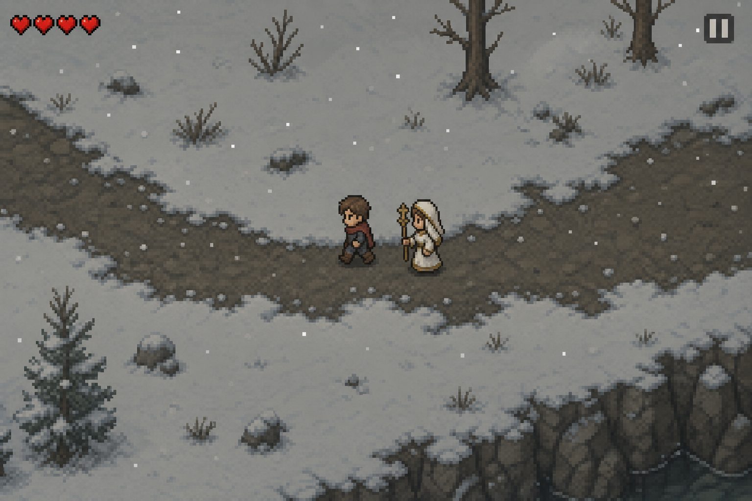初次任务与女祭司同行 像素动作RPG 展示图 1